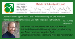 Online-Männertag am 19.11.2022 @ Mainz | Rheinland-Pfalz | Deutschland